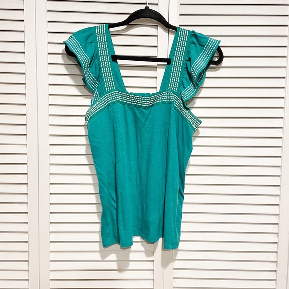 LOFT Boho Short Sleeve top - Picture 1 of 8